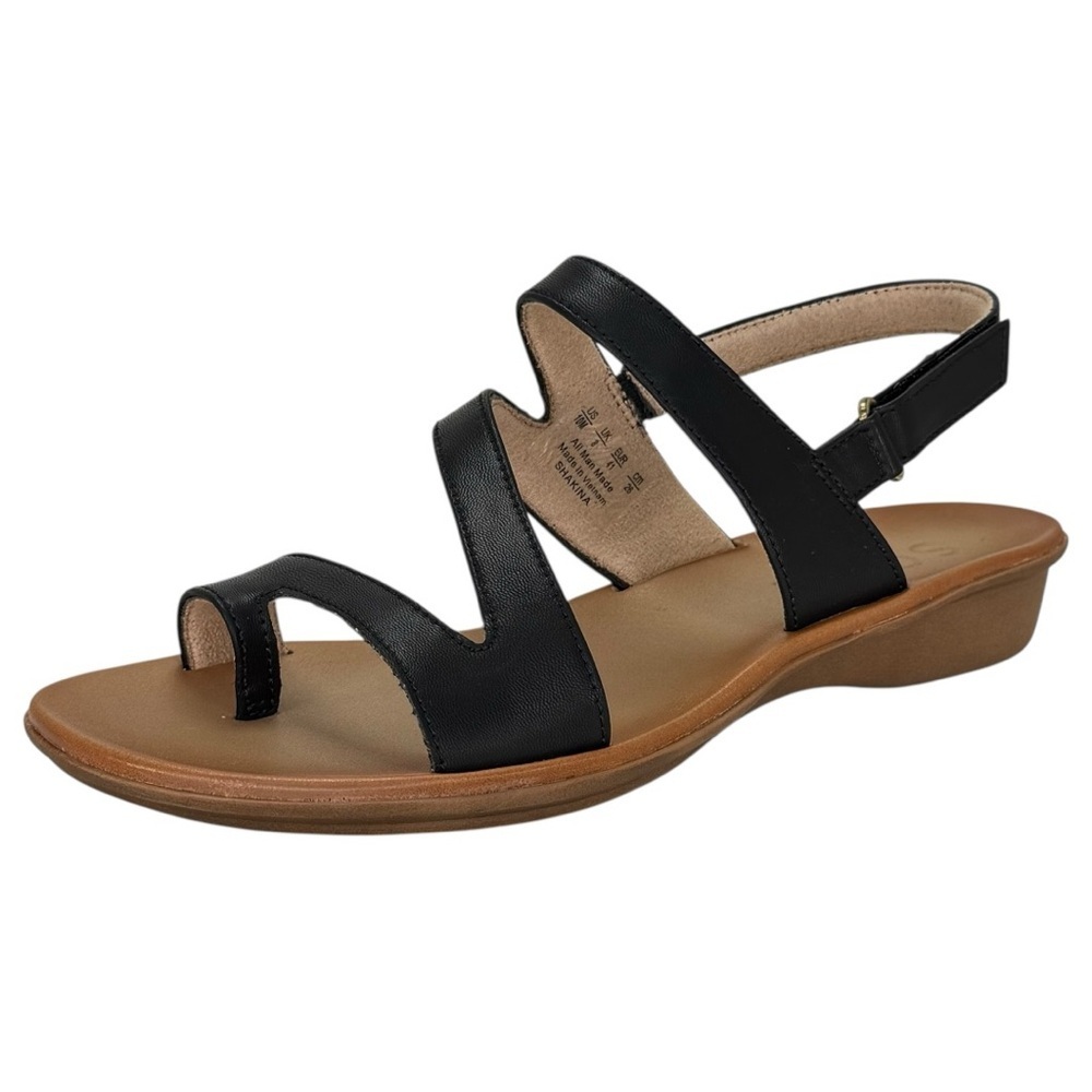 Soul Naturalizer Shakina Black Faux Leather Toe Ring Womens Sandals Size 10M - Picture 3 of 13